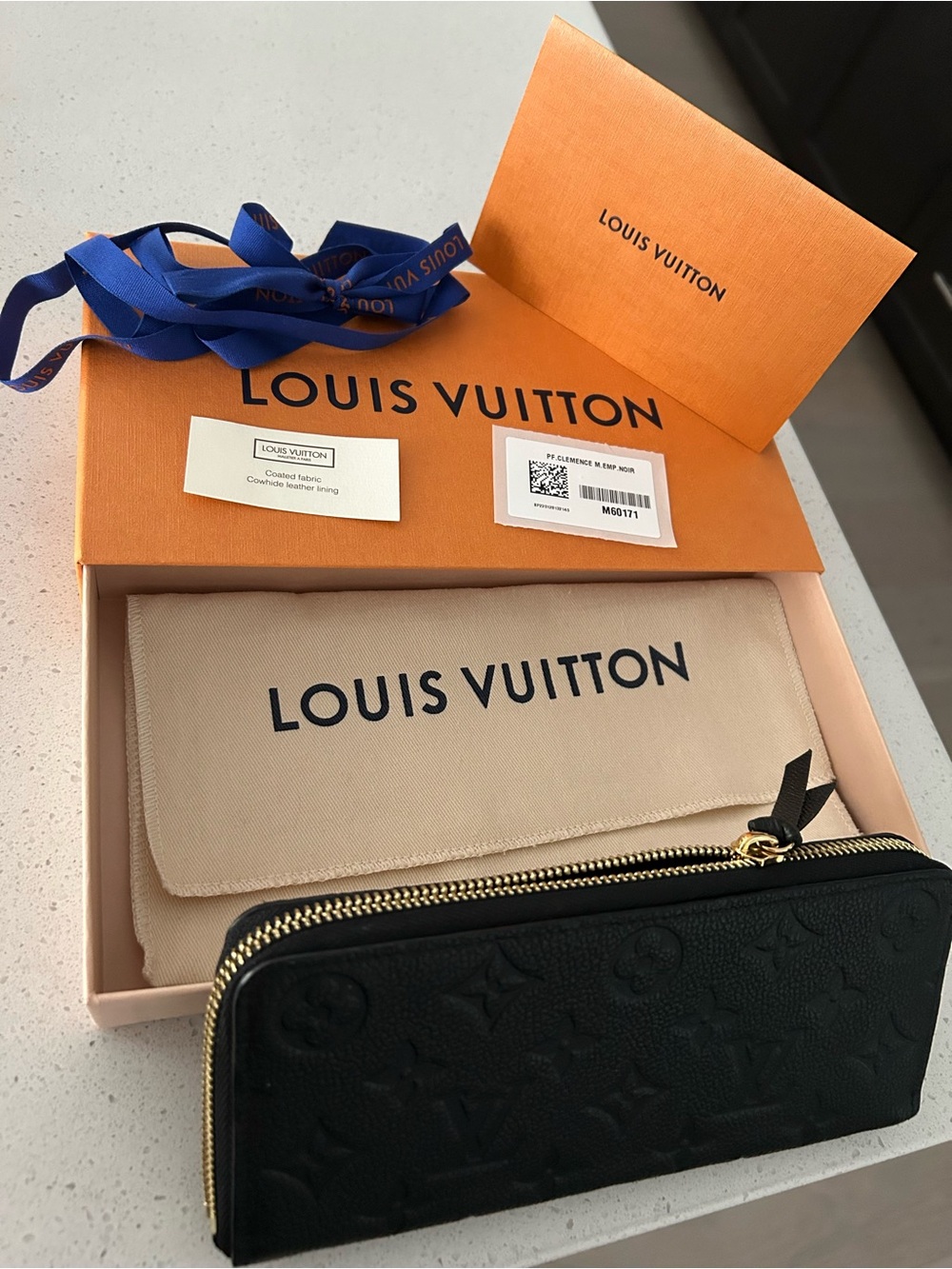 Louis Vuitton Black Monogram Empreinte Zippy Wallet